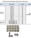 304 Stainless Steel Button Socket Head Cap Screw Set M2 To M6 Hex Socket Bolts Pro Grade Hardware Kit Rust Resistant Metric Nuts And Bolts Assortment For DIY Projects And Repairs, M3-M5