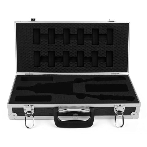 Open durable aluminum carrying case for 16 Inch Rivet Nut Tool Kit with Quick Change Head, insert slots visible inside.