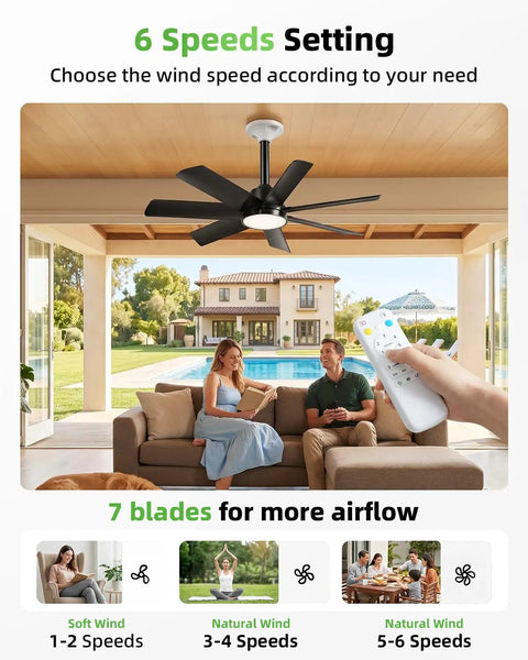 28 Inch Socket Mount Fan With Led Remote, E26 Bulb Holder, 3000K To 6000K Dimmable Glow in a living room with remote control.