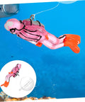 Floating Diver Aquarium Decor For Fish Tanks, Adorable Resin Diver Ornament That Glows In The Dark, Realistic Colorful Tank Ornament With Adjustable Dive Pose