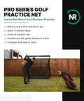 Launch Pro Edition Golf Launch Monitor Bundle With GPS Course Overview And Camera Based Measurement setup with golf practice net