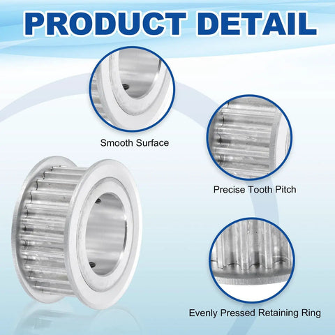Timing Belt Pulley 5M 26 Teeth 25mm Bore 1 Inch Aluminum AF Type Synchronous Wheel For 3D Printers CNC Routers Milling Machines And Industrial Gear Systems Pro Grade Build, close-up