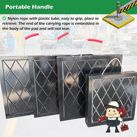 Badass Sturdy Travel Trailer Stand Pads Stackable Waterproof RV Support Blocks with portable handles for easy transport.