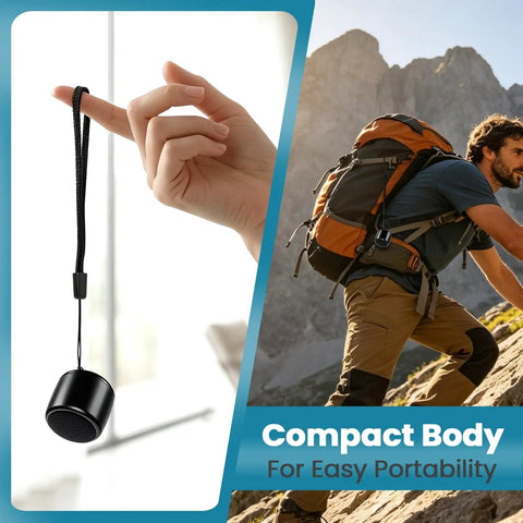 Ultra Tiny Bluetooth Speaker With HD Sound And Deep Bass Mini Wireless Speaker displayed with compact design focus