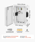 Tough-As-Nails Outdoor Electrical Box With ABS Housing Waterproof IP65 Enclosure Built-In Thermostat And Cooling Fan Ventilated Junction Box With Mounting Plate And Cable Grommets For Indoor And Outdoor Use, 10.8 x 13.8 x 5.9 in, white