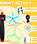 Product details of Disk Helicopter Toy Set With 12 String Launchers And 24 Flying Saucers For Outdoor Fun, Go-To Party Favors.