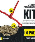 Heavy-Duty Ratcheting Chain Binder Kit Fits 3/8 To 1/2 Inch Grade 70 Chain 20 Foot Length Load Binder Set 6,600 Lb WLL