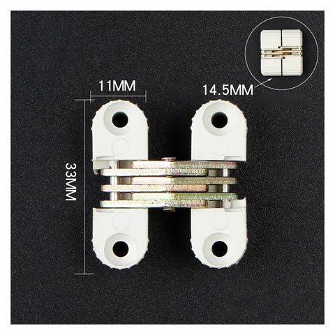 6 Pieces Hidden Hinges Set For Cabinets And Doors Built To Last With Plastic And Iron Construction Concealed Folding Hinges Brown