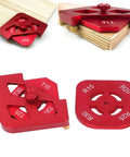 Heavy Duty Aluminum Router Template Kit Featuring Round Corner Radius Guide And Precision Woodworking Jig For Smoother Edges, red corner jigs.