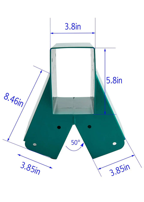 2 Pack Swing Set Brackets For Wood Swings, DIY Hardware Kit With Mounting Accessories, Green Steel, Heavy Duty Playground Brackets For Outdoor Play, Rust Resistant And Easy Install, Fits Top Beam 4x6 Inches, Actual 3.8x5.8