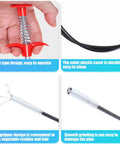79 Inch Stainless Steel Four Claw Toilet Auger Bendable Drain Snake Clog Remover for Sink and Tub with press type design.