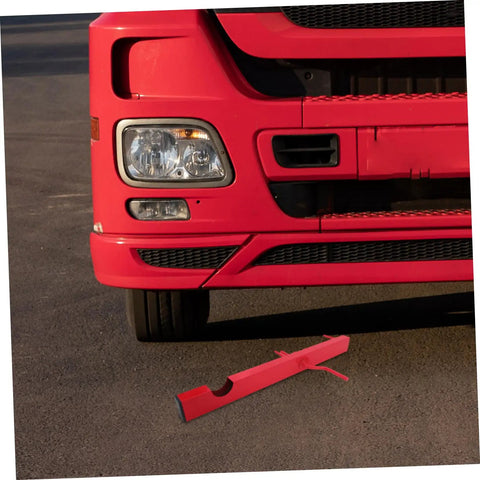 Manual Strap Winder For Trucks, Hand Crank Cargo Belt Winder Tool in front of a red truck on asphalt