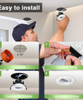 Installation steps for Canless Recessed Gimbal Downlight 3 Inch Eyeball Spotlight 8W Dimmable with 5 CCT
