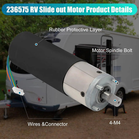 2 Pack RV In-Wall Slide-Out Motor IG-42 10mm Gear Assembly with RV in background