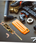 Heavy Duty Truck Toolbox Door Latch Kit With Adjustable Metal Hooks And Spring Hand Buckle shown with parts