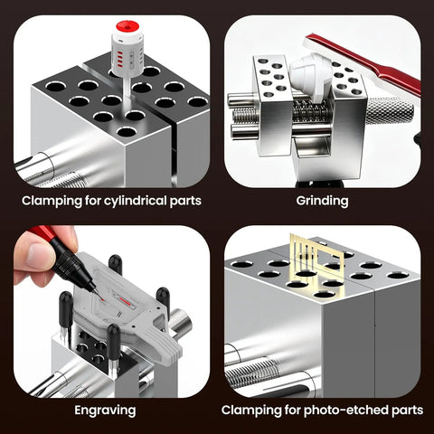 Killer Mini Vise And Badass Clamping Station For Gunpla Model Building with precise grip, clamping various parts and engraving.