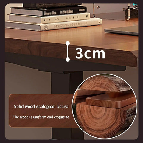 Slick Adjustable Standing Desk With Smart Memory Height Presets, Rock Solid Sit Stand Office Console, showcasing 3cm solid wood ecological board.