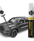 Granite Crystal PAU LAU Touch Up Paint for Dodge Ram, 2 in 1 Scratch Remover Pen With Color Matched Paint and Clear Seal next to truck