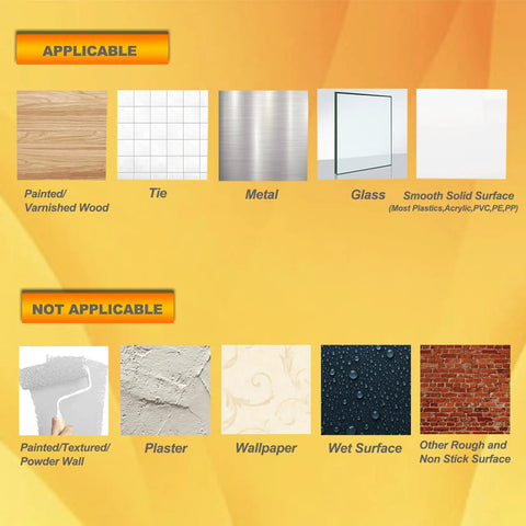 Clear Wire Wall Hooks With Removable Adhesive Strips No Damage Hacks For Ultimate Organization applicable and non-applicable surfaces overview