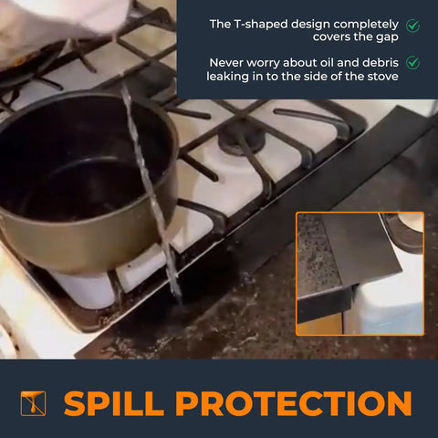 Silicone Stove Gap Covers Two Pack Seal The Gap Between Stovetop And Counter Heat Resistant And Easy Clean Oven Gap Filler 21 Inch Black