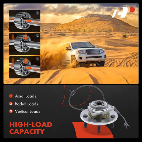 Two Front Wheel Bearing And Hub Assembly With ABS And Five Lug Pattern For Ram 1500 2009 2010 2011 Dodge Ram 1500 2 Pack Compatible With 5 Lug Bolts Included Built For Tough Roads with high-load capacity demonstrated in desert conditions