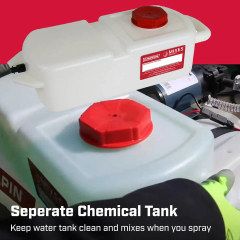 Tow Behind Spot Sprayer With Dual Tank Design, 15 Gallon Water Tank And Concentrate Tank, 2.5 GPM Pump, Translucent White
