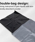 Biodegradable Powder Toilet Waste Bags With Leak Proof Double Bag Design For No Mess Camping RVing Hiking and Boating Ten Pack