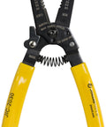 20-30 AWG Wire Stripper And Cutter With Coil Spring And Wire Looping Hole, six and three quarter inch length, yellow handles