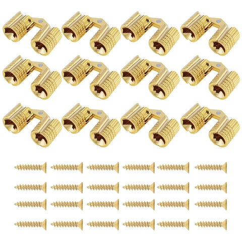 Dope 8mm Barrel Hinges Hidden Brass For Jewelry Boxes Cabinets And Doors With 180 Degree Opening Pack Of 12 Concealed Hinges