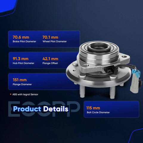 Front Wheel Hub Bearing Assembly With ABS 5 Lug Fits Your Chevy Captiva Sport 2012 Equinox 2007-2009 Pontiac Torrent 2007-2009 Saturn Vue 2008-2010 Suzuki XL-7 513276 with detailed specifications