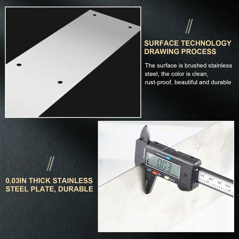 Tough As Nails Stainless Steel Door Push Plate 4 Pack 16 X 4 Inch Heavy Duty Knock Guard Wall Saver With Mounting Hardware Rust Proof Kick Plate Built To Stand Up To Daily Grind