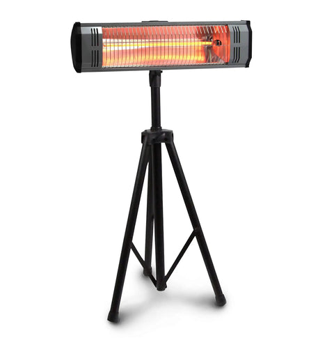 Infrared Space Heater With Tripod Stand, 7 Foot Cord, Black Finish, 100 To 300 Sq Ft Coverage, Instant Quiet Heat, Safe Tip Over