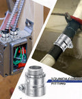10-Pack Of Top-Shelf 1/2-Inch Squeeze Connectors For FMC And EMT Conduit Wiring installed on junction box and pipe.
