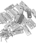 20 Piece Mini Hinge Set For DIY Projects And Handmade Crafts Small Iron Hinges with screws for cabinets, drawers, and small furniture.