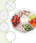 Bar Ready Ice Serving Lazy Susan With Four Removable Dishes And Smooth Rotating Tray for condiments, fruit, salad, party garnish