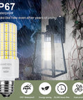 Two Pack 40W LED Light Bulbs With Crazy Bright 5000 Lumens 5000K Daylight White E26/E27 Base 300W Equivalent in outdoor fixture