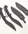 Plastic Practice Knife Set 12 Inch Polypropylene Nepalese Style Tanto Training Blades With PU Sheath Two Pack For Props And Martial Arts