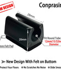 U Shaped Chair Leg Caps With Felt Pads For 12mm Tubular Legs Furniture Feet Protectors Black 24 Pieces close-up