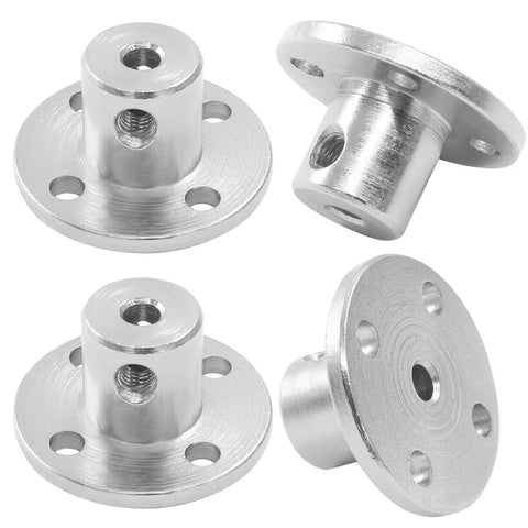 4 Pack 3mm Rigid Flange Shaft Couplings Made From Durable 45 Steel For Model Shafts And DIY Projects Easy Fit Rock Solid Strength For Robotics Miniatures And Hobby Upgrades, four couplings
