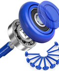 10 Pack 2 Inch Nylon Garage Door Rollers With 6200-2RS Bearings And 4 Inch Carbon Steel Stem, exploded view with components