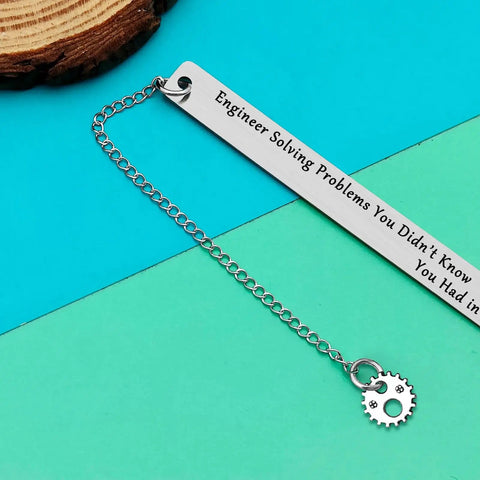 Gearhead Nerdy Twist Bookmark Gift With Velvet Pouch Stainless Steel Bookmark For Mechanical And Design Engineers
