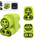 Road Ready Ccs1 To Ccs2 Active Adapter For Euro Electric Cars with green connectors for DC charging sessions.