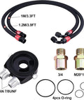 Top Shelf Slick Universal 19 Row Oil Cooler Kit With 10AN Fittings showing hoses and split fittings for assembly.