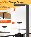 Under Desk Cable Management Tray No Drill Clamp System 1 Pack Black, showing anti-slip clamp design with non-slip pads