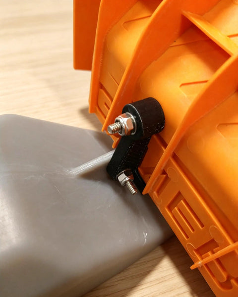 Pressure Washer Repair Kit Compatible With High Pressure Cleaners Including Soap Tank Bracket Rear Axle Spacer And Replacement Gasket Set close-up on orange unit