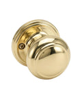 Colonial Door Knob in Polished Brass Finish, Dummy Function, 1 Pack, ANSI Grade 3 Security, Quick Install With A Screwdriver, No Fuss Traditional Look For Interior Doors.