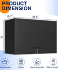 Heavy Duty Steel Garage Wall Cabinet With Doors And Shelves, Wall Mounted Tool Storage Cabinet For Garage, Basement, Kitchen And Warehouse, Black Powder Coat Finish, 21.6 Inch High, Scratch And Rust Resistant, 120Lb Load Capacity, black steel wall cabinet 31.5 x 15.7 x 21.6 in