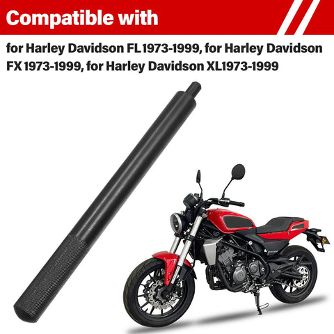 Plobeda wheel bearing race tool, black metal, long shaft with knurled grip, for Harley-Davidson FL/FX XL 1973–1999