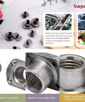 Solid As A Rock M10 T Shaped Weld Nuts 10 Piece Black Carbon Steel Tab Fasteners With UNC Threads And Four Millimeter Projection on a surface.