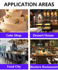 Electric Cake Frosting Machine For 4 To 14 Inch Cakes showcased in various application areas like cake shops and restaurants.
